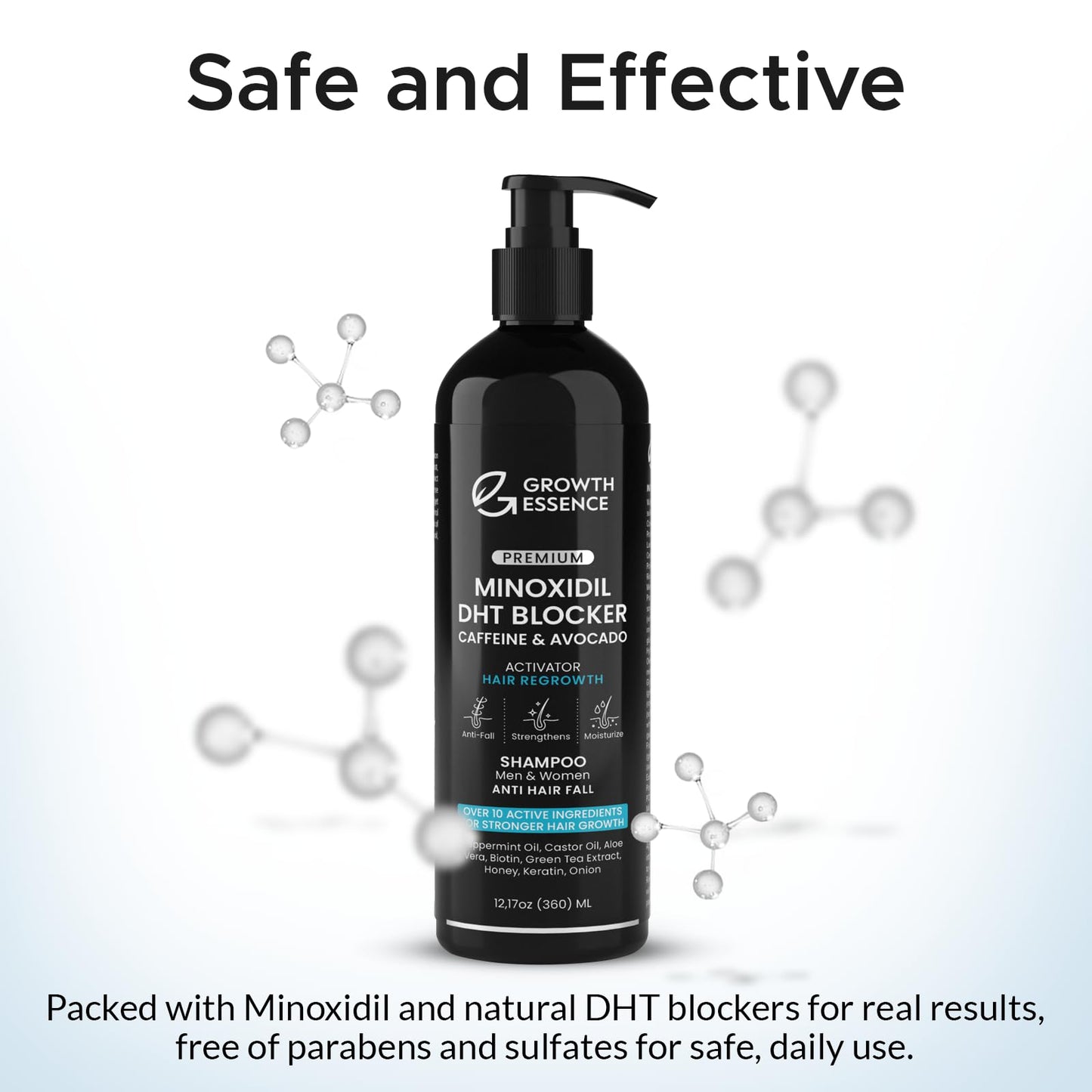 Growth Essence minoxidil biotin hair fall control shampoo lather application on scalp