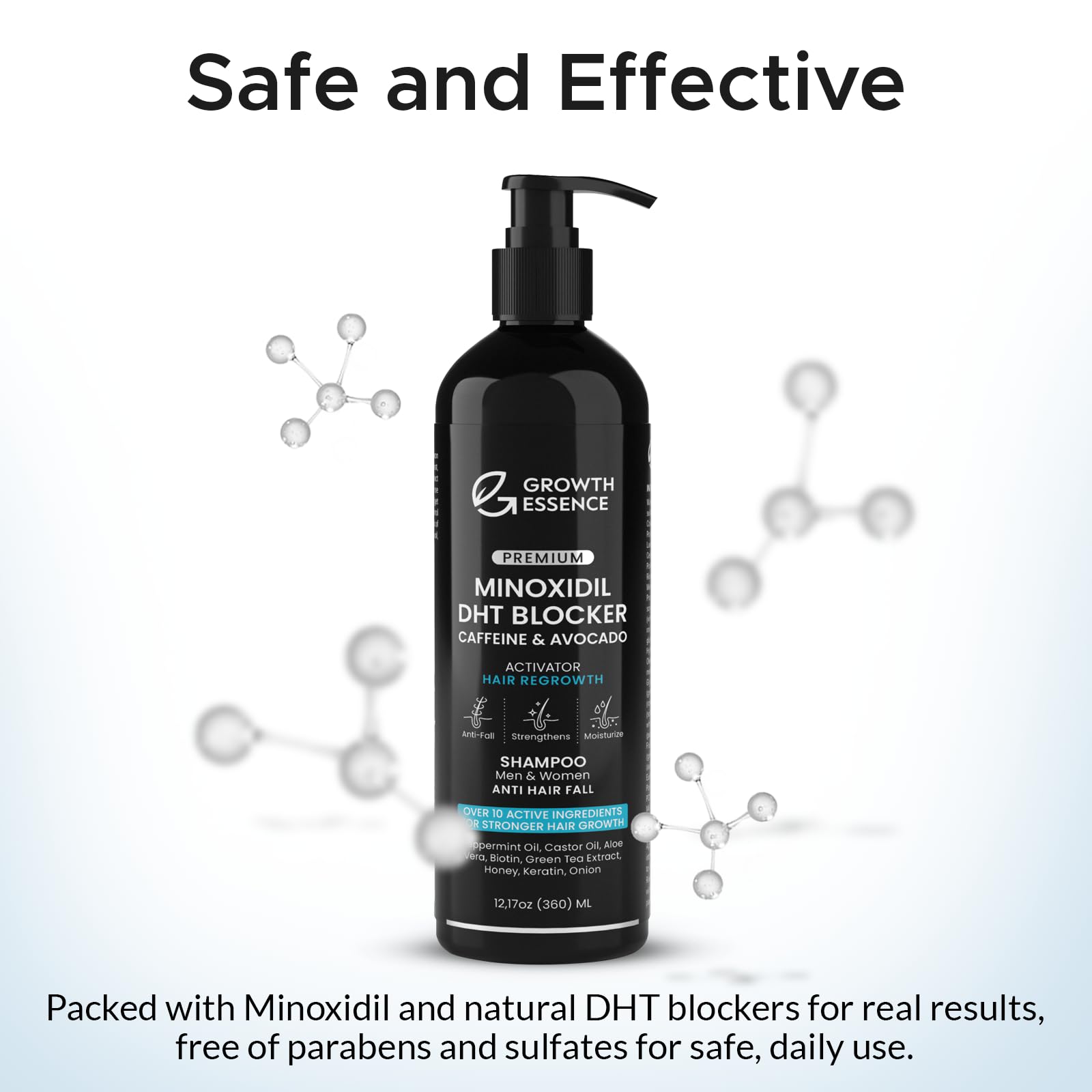 Growth Essence minoxidil biotin hair fall control shampoo lather application on scalp