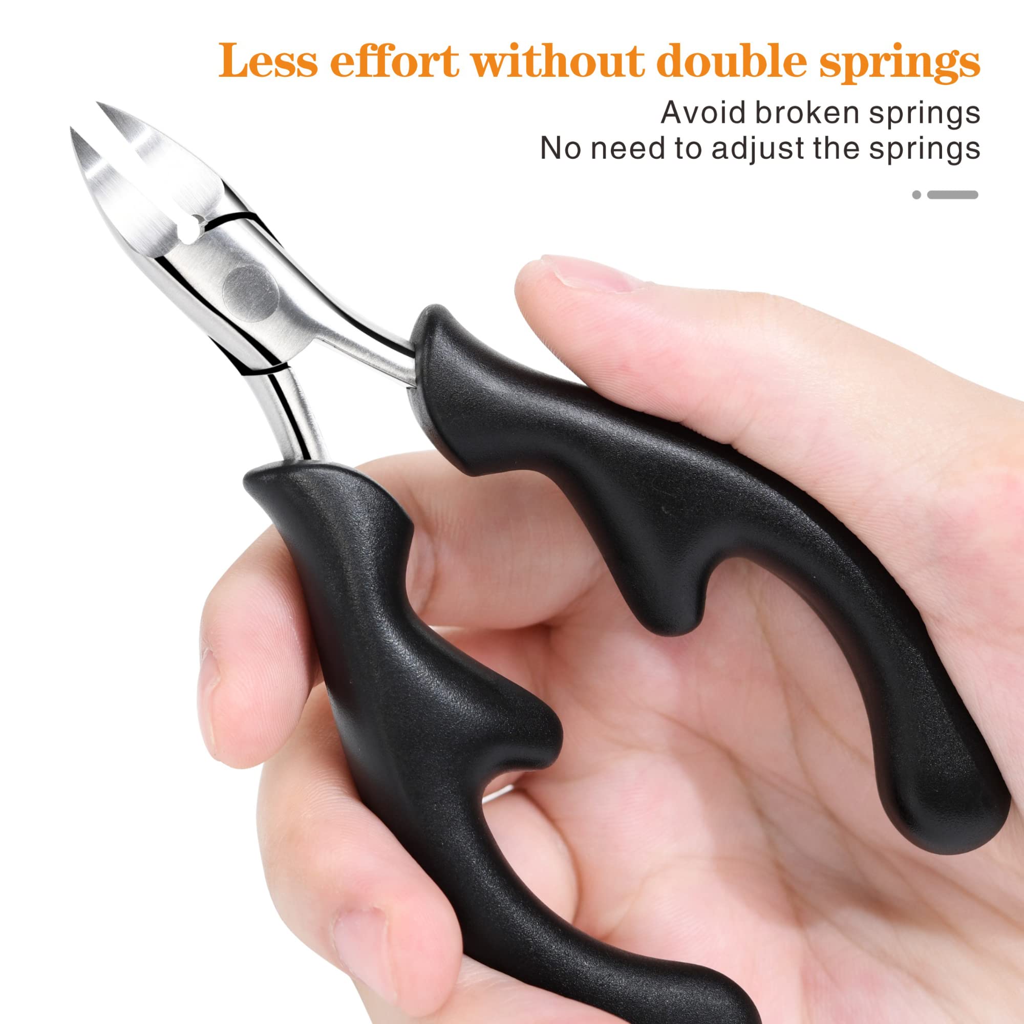 Ergonomic black handle Rimei toenail clipper for thick nails