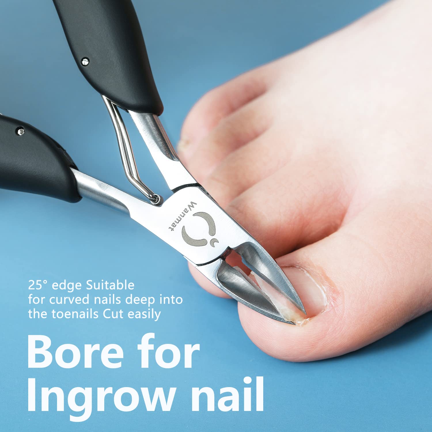 Ergonomic non-slip handle of Wanmat toenail nipper for seniors