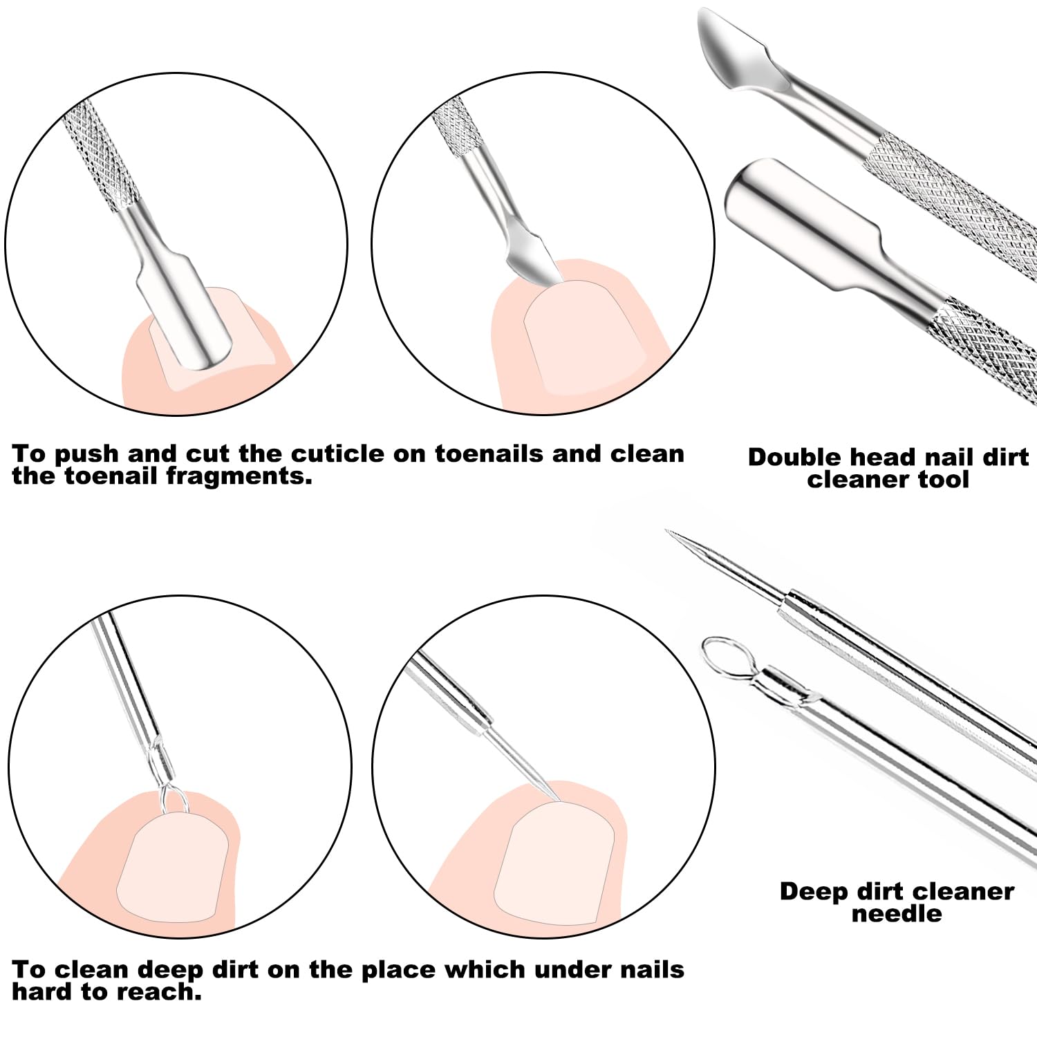 Double headed ingrown toenail lifter and rasp detail