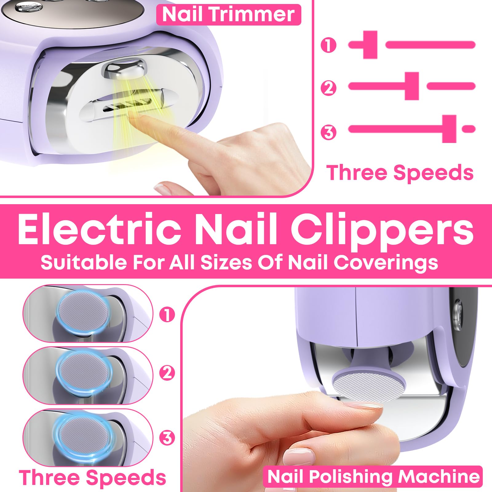 Electric nail clipper with LED light feature
