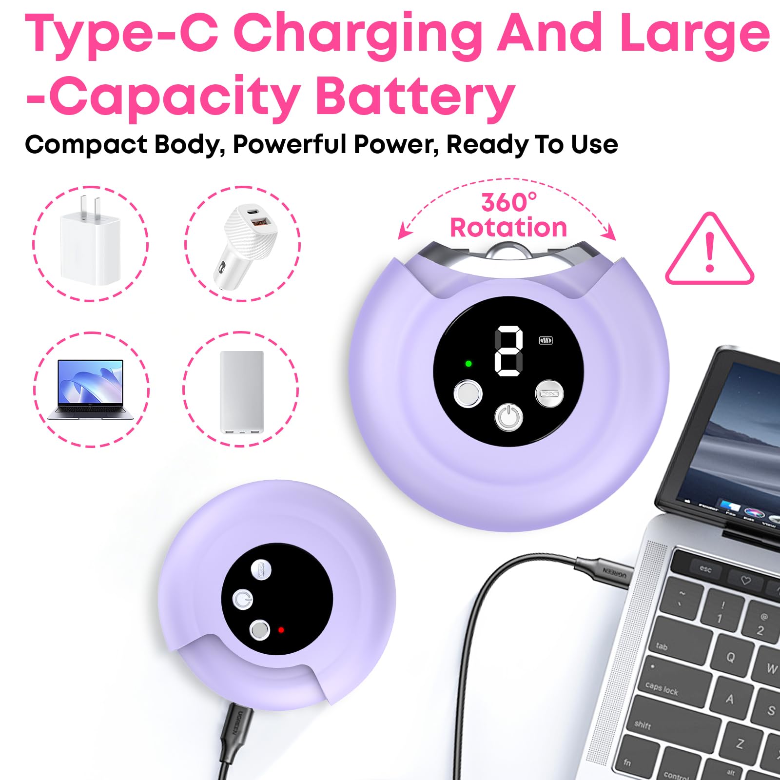 Rechargeable electric nail file in hand