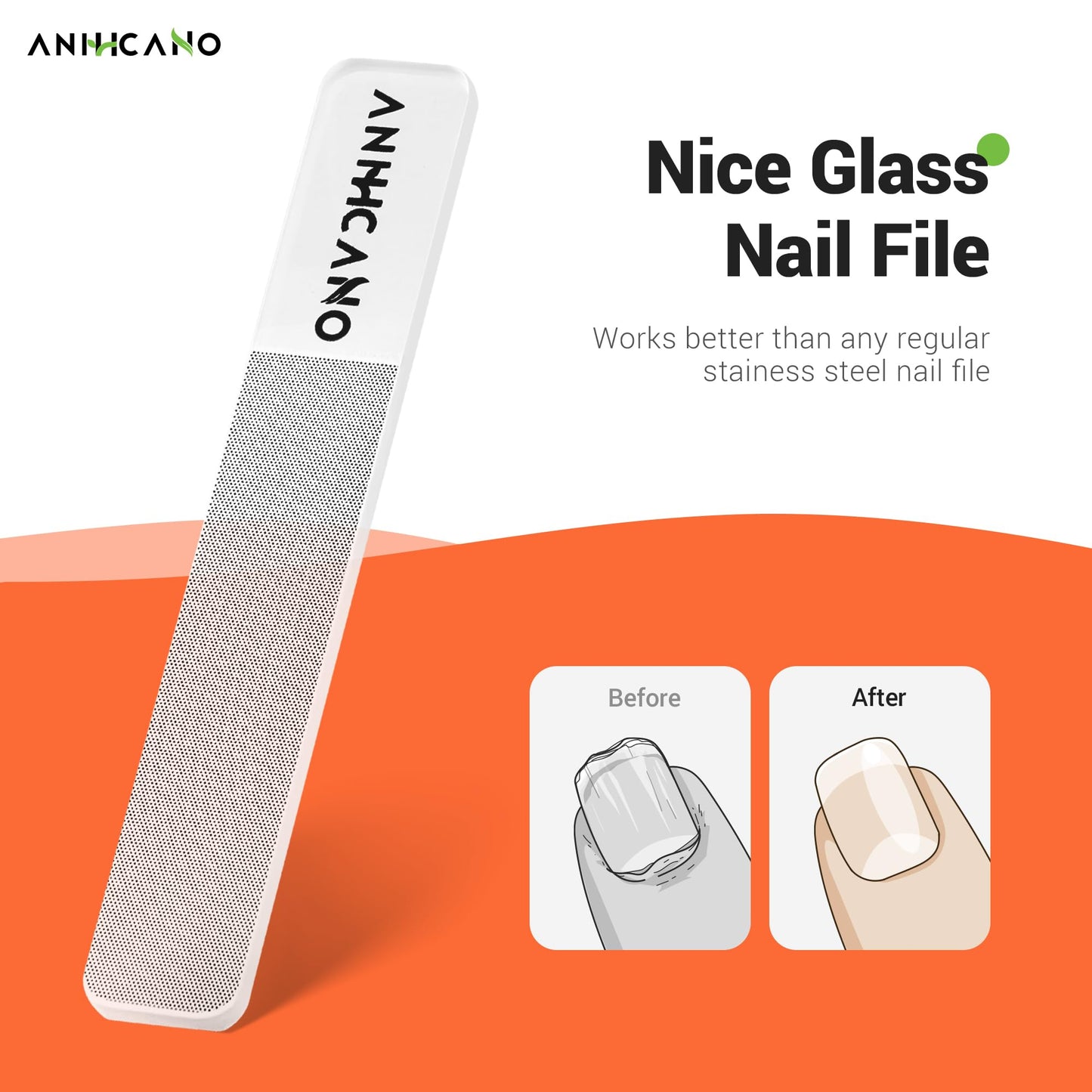 YRBIA glass nail file showing smooth grinding surface