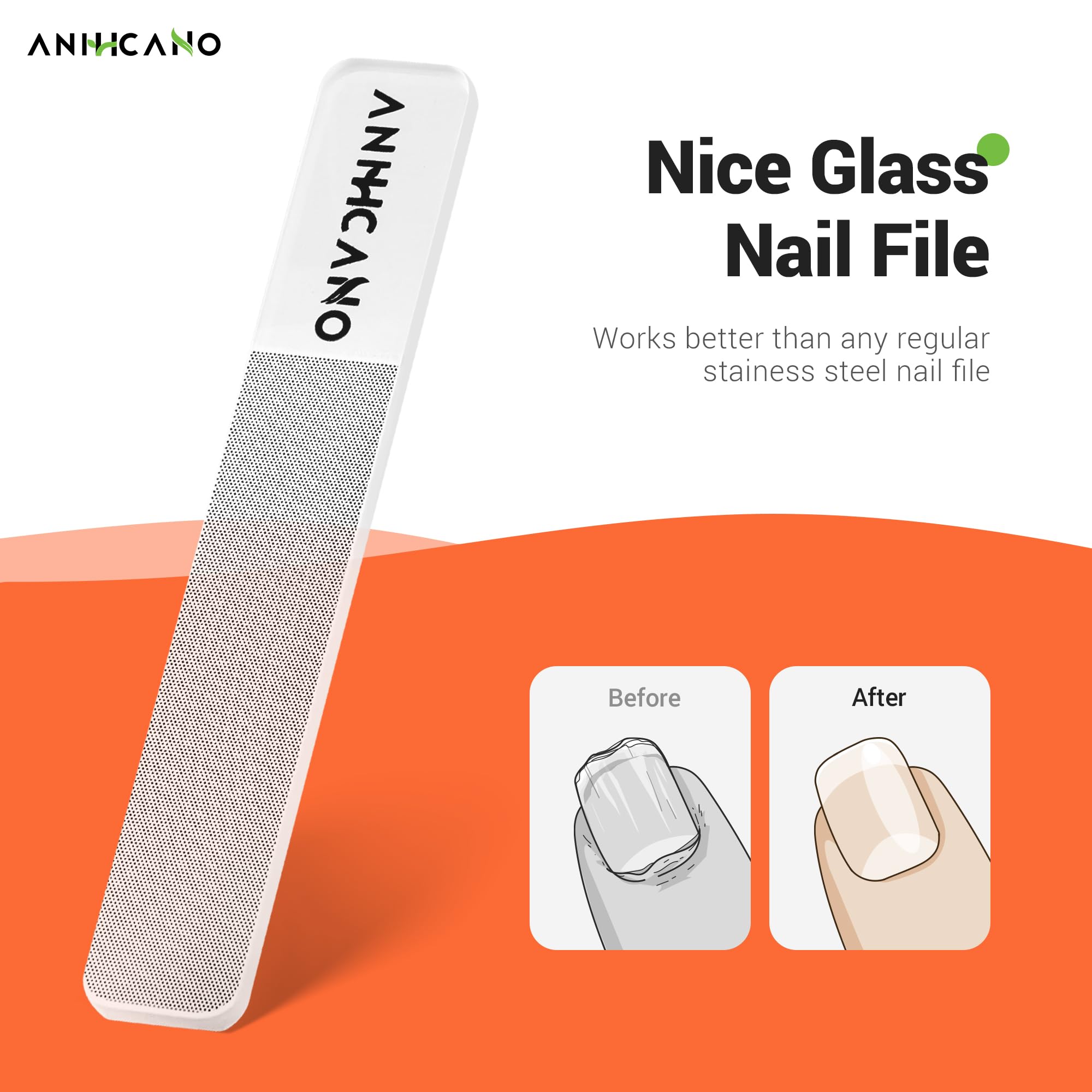 YRBIA glass nail file showing smooth grinding surface