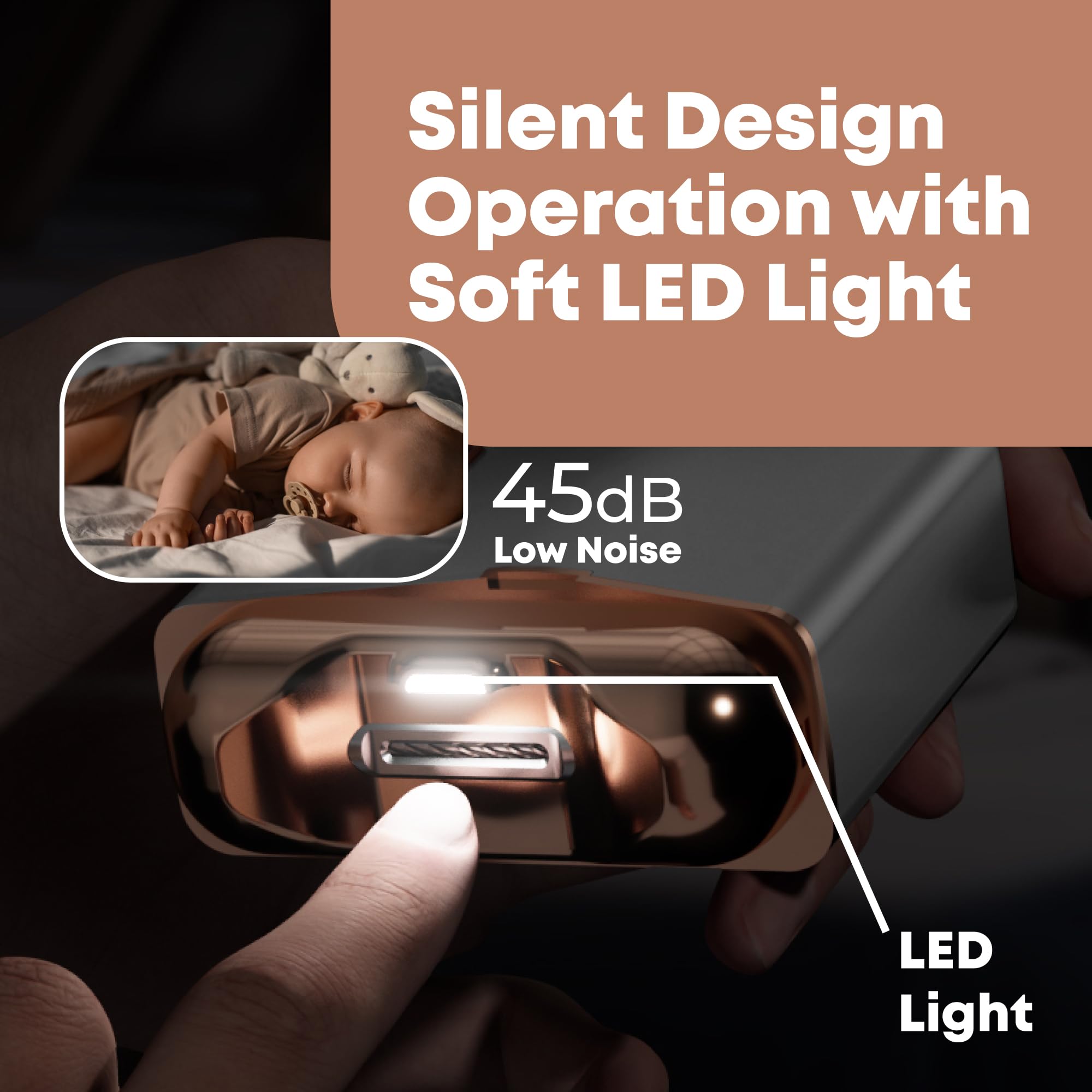 Automatic nail clipper with 3-speed digital display illuminated