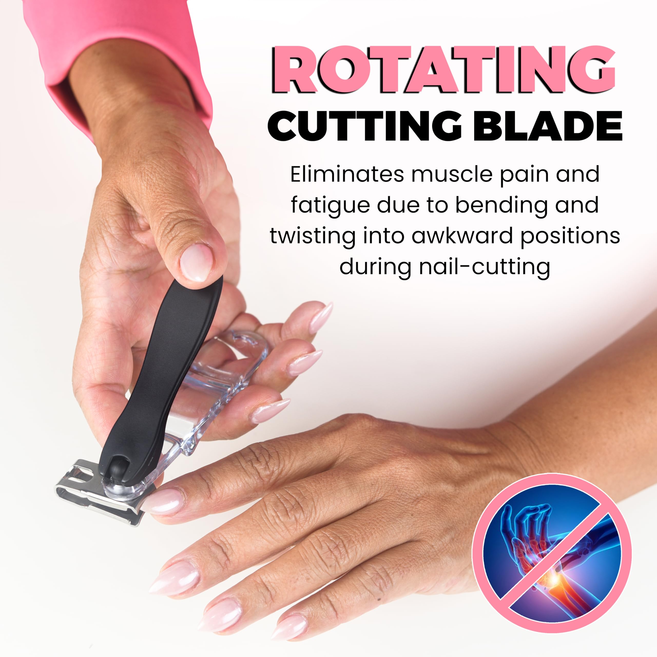 GlossyEnd stainless steel toenail clipper ergonomic handle detail