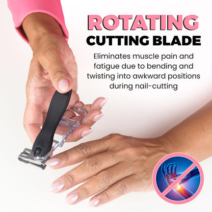 GlossyEnd stainless steel toenail clipper ergonomic handle detail