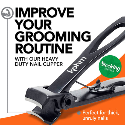 Kohm professional nail clipper showing wide jaw opening