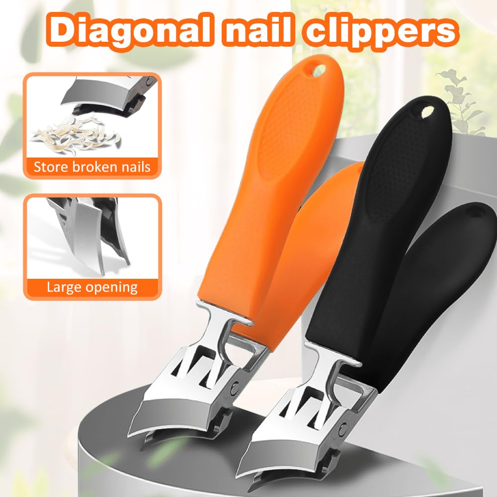 Fauppt anti-splash slanted nail clipper showing wide jaw opening