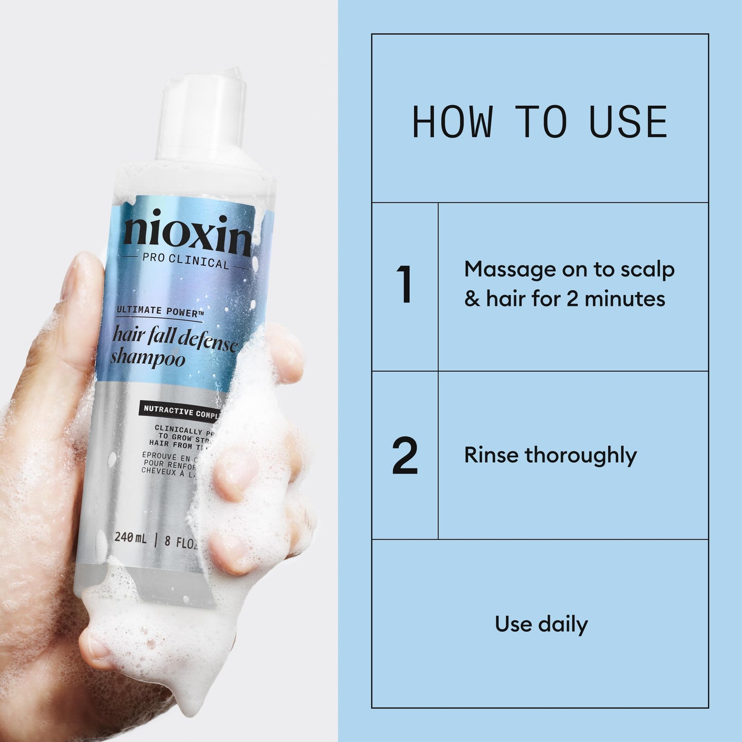 USA imported Nioxin scalp care shampoo for thinning hair follicle activation