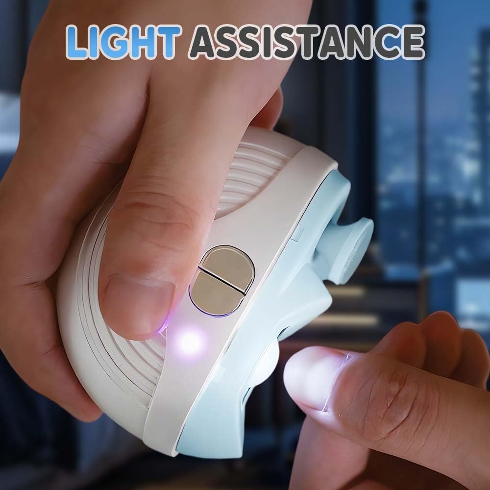 Clorisland rechargeable nail tool showing debris storage opening