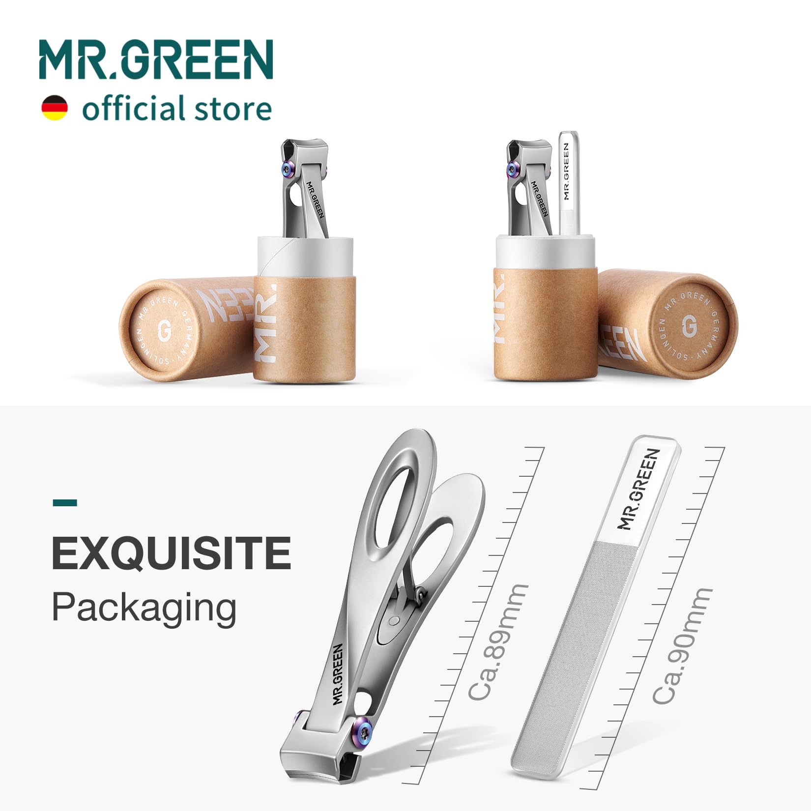 Ergonomic grip design of MR.GREEN nail clipper