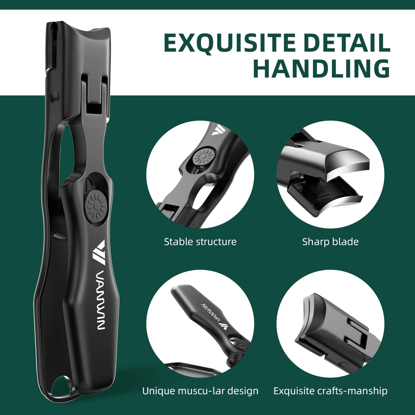 Side view of Vanwin stainless steel nail cutter