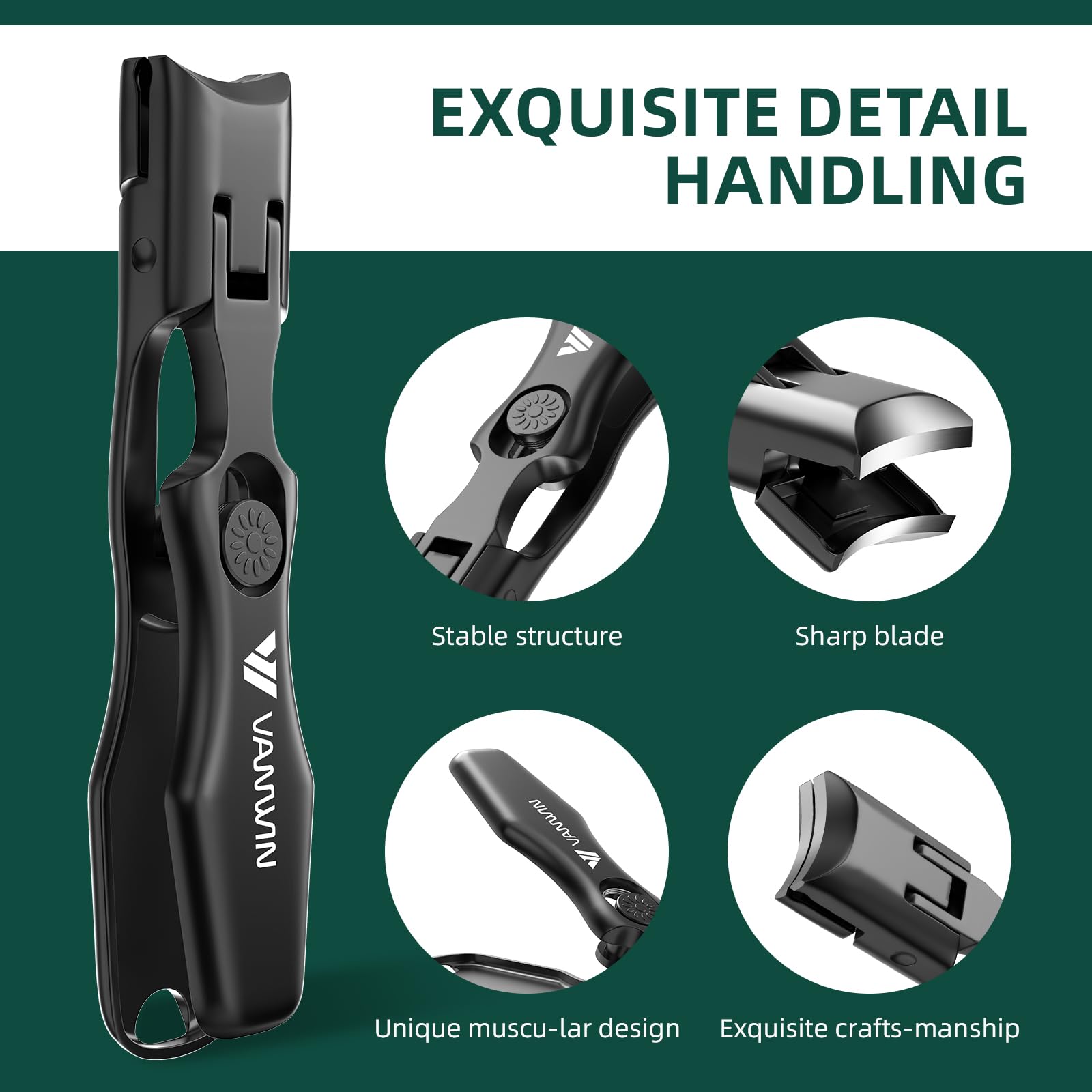 Side view of Vanwin stainless steel nail cutter