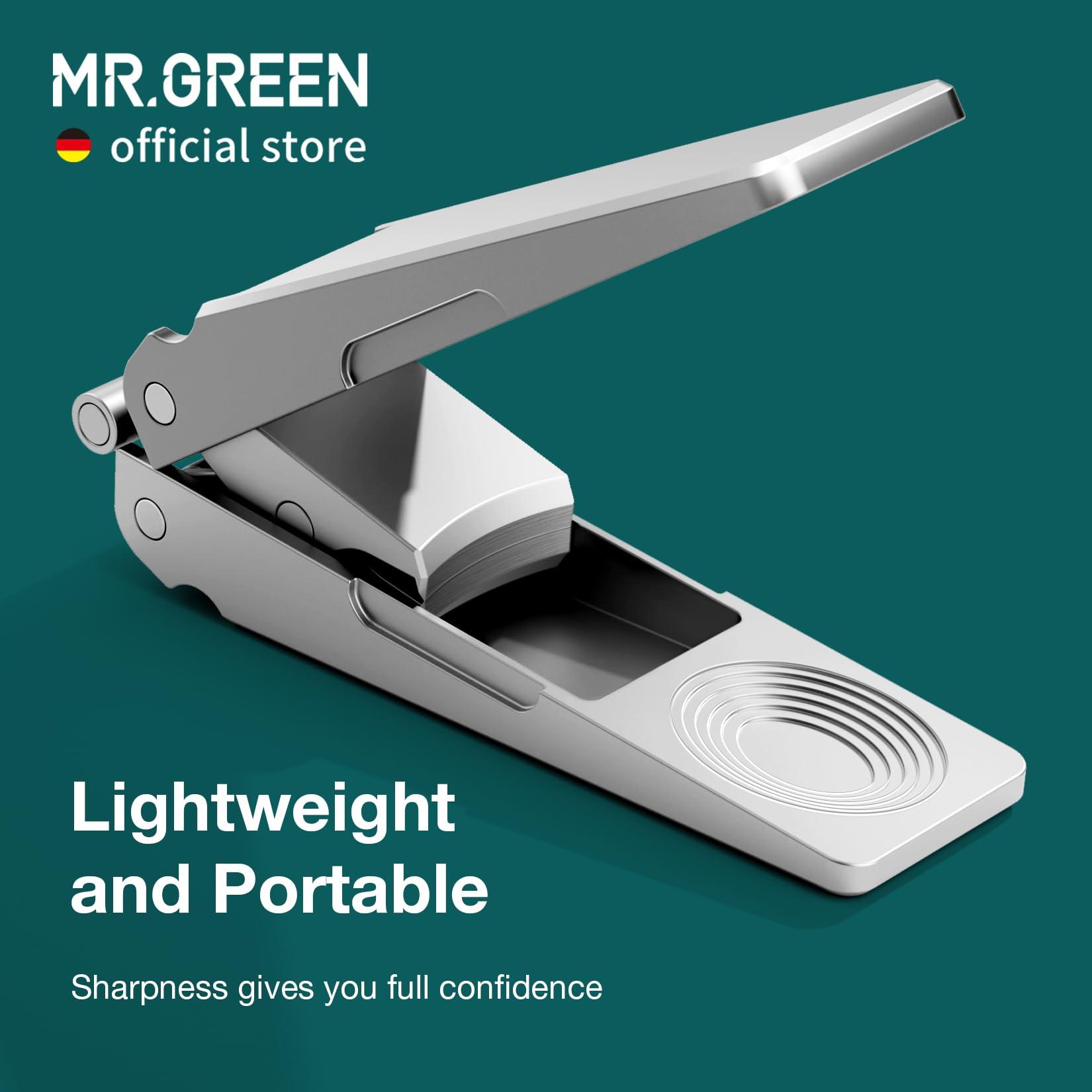 Close up of Mr. Green nail clipper blade edge