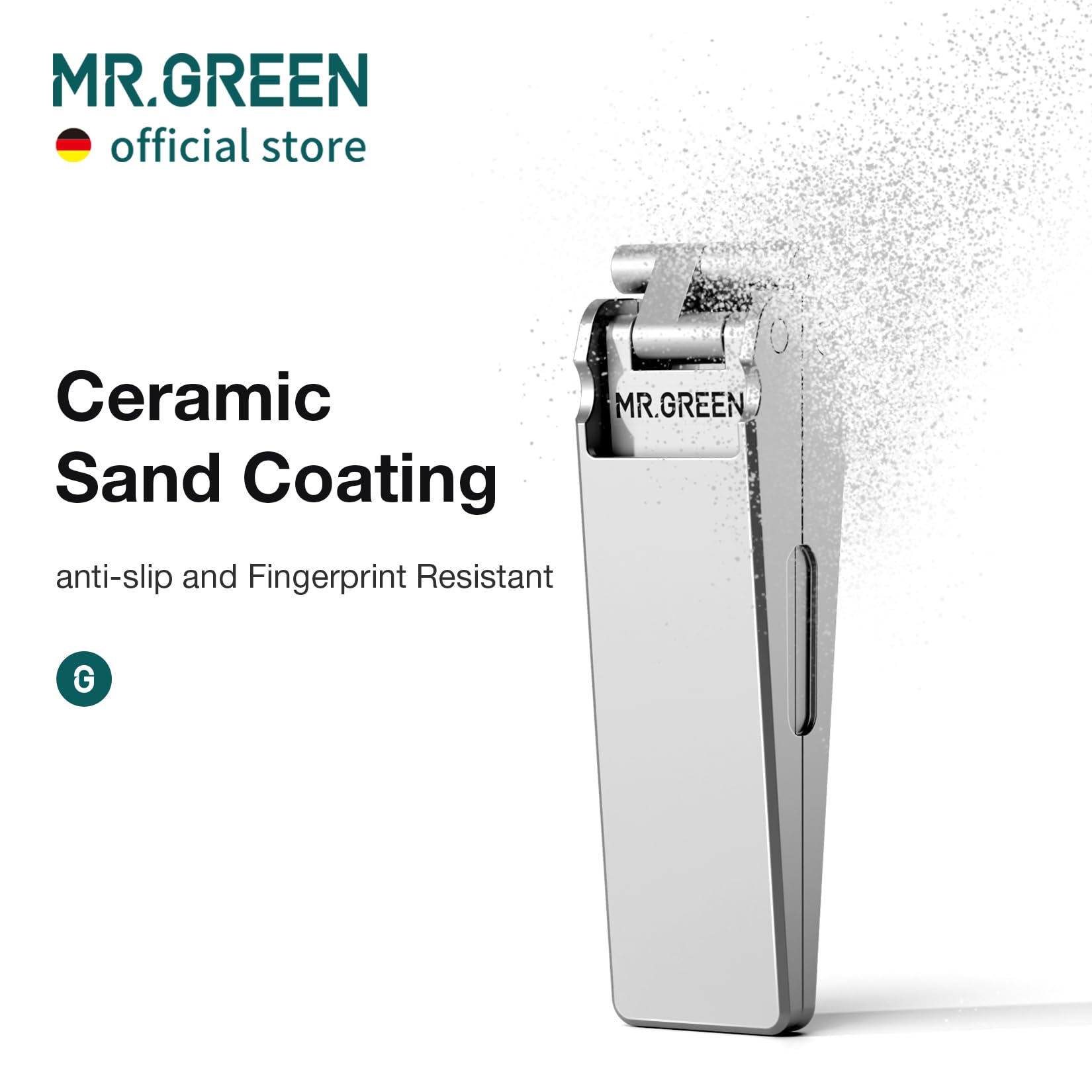 Mr. Green nail clipper with anti-splash design features