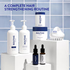Routine Wellness sulfate-free shampoo lifestyle display