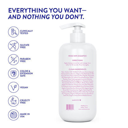 Premium imported anti hair fall shampoo with pump dispenser closeup