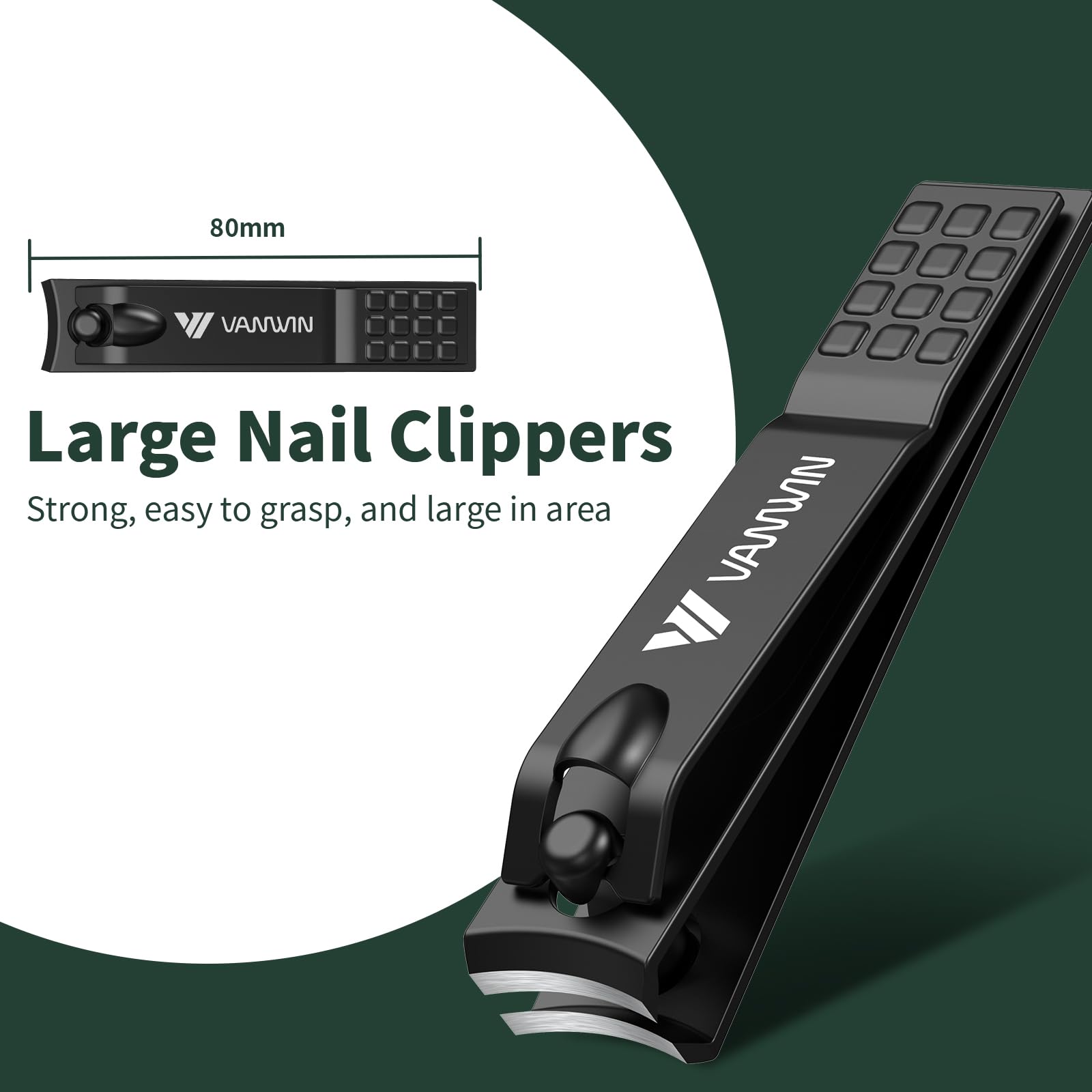 Matte black stainless steel nail clippers for men