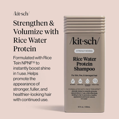 Kitsch premium USA imported hair thickening shampoo bottle close up