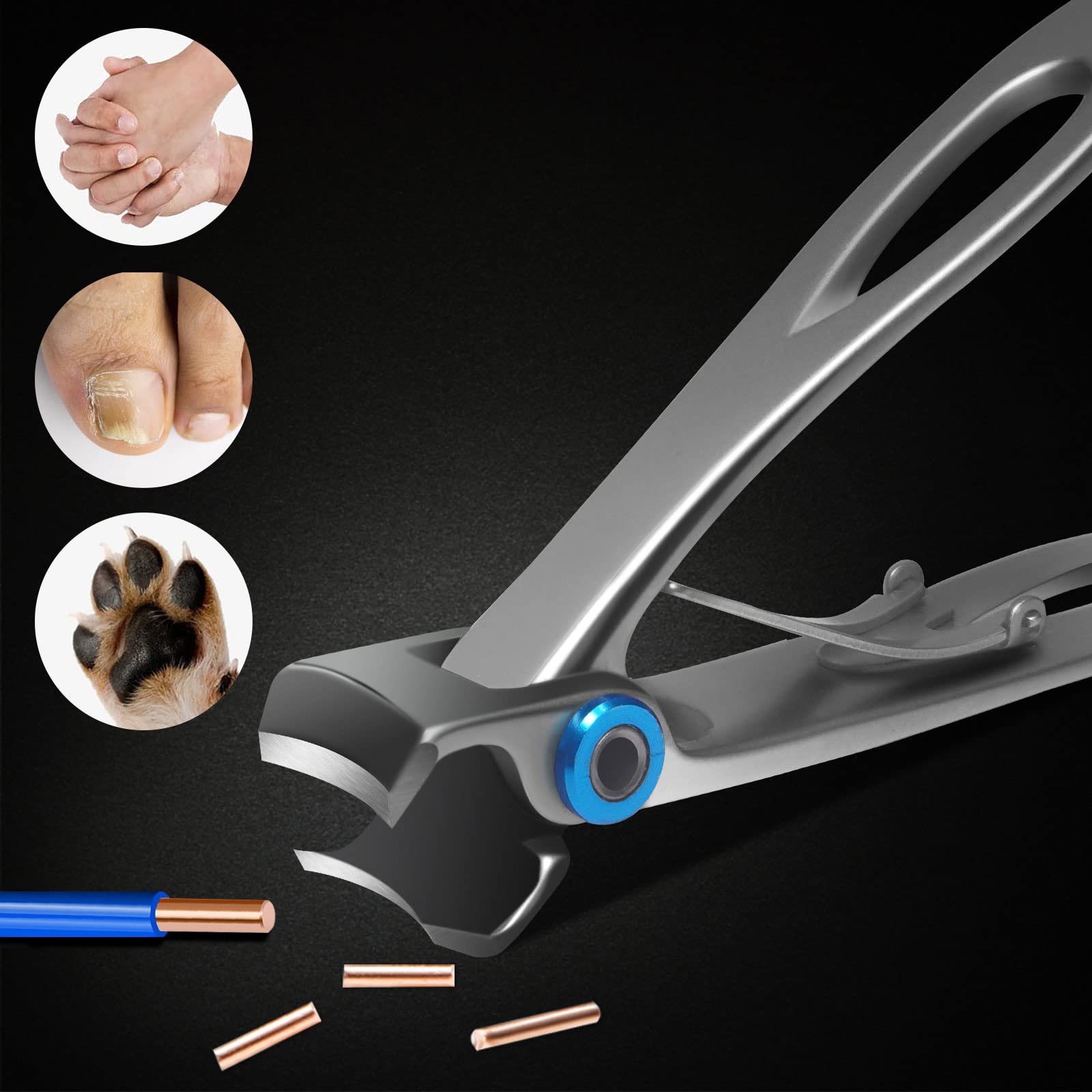 Werlla long handle toenail clippers for seniors held in hand