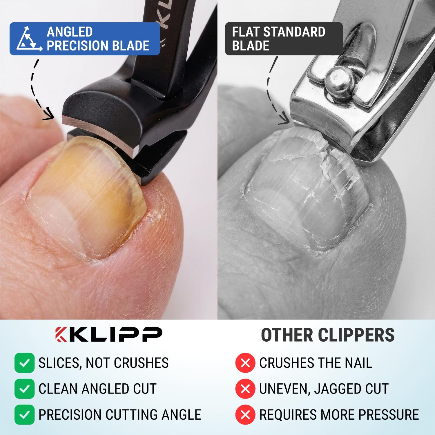 Stainless steel curved blade detail of Klipp clipper
