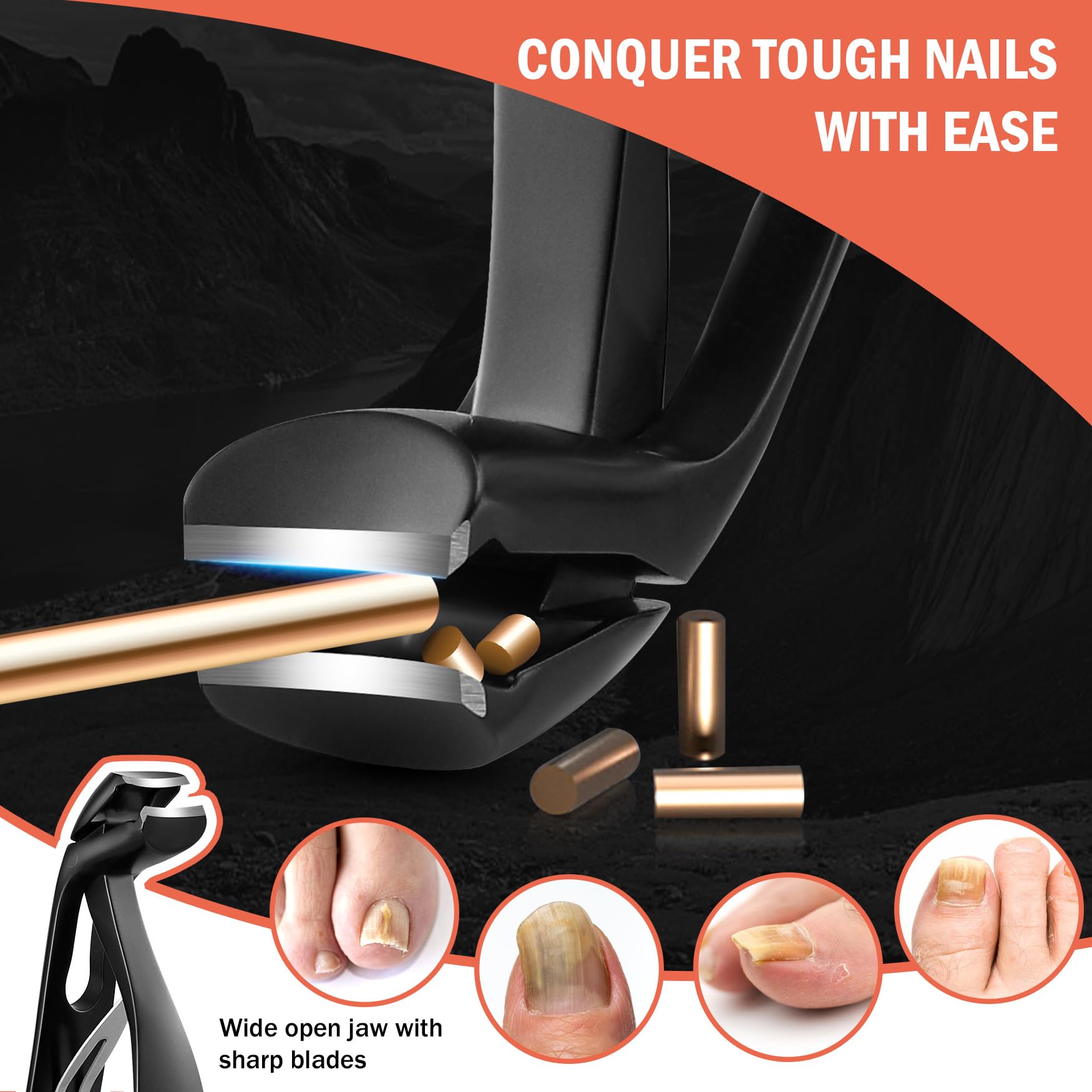 Bezox nail clippers with integrated nail catcher feature