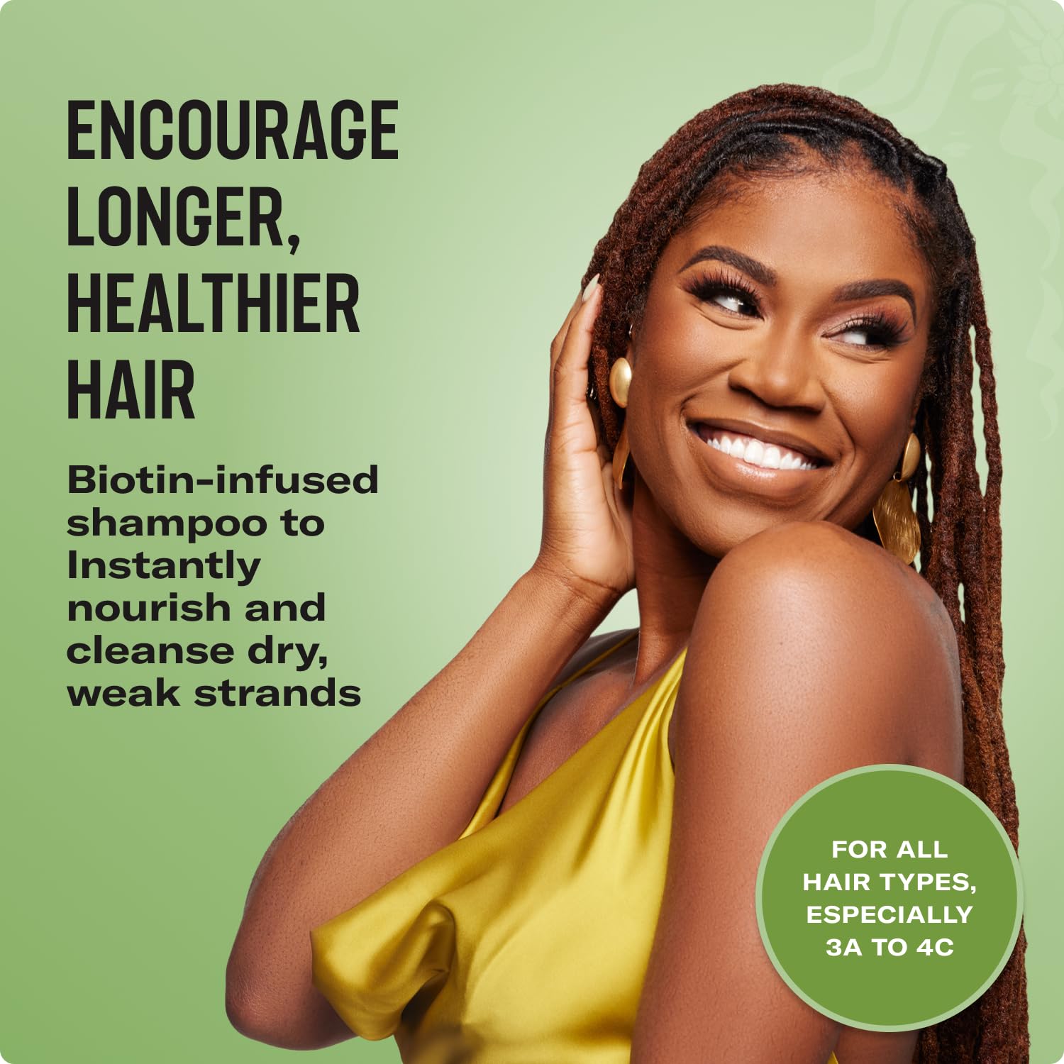 Back label of Mielle Organics Rosemary Mint Strengthening Shampoo displaying directions and ingredients