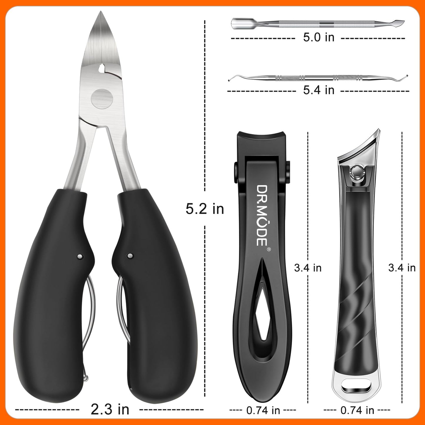 DRMODE 5 piece nail tool set for thick toenails