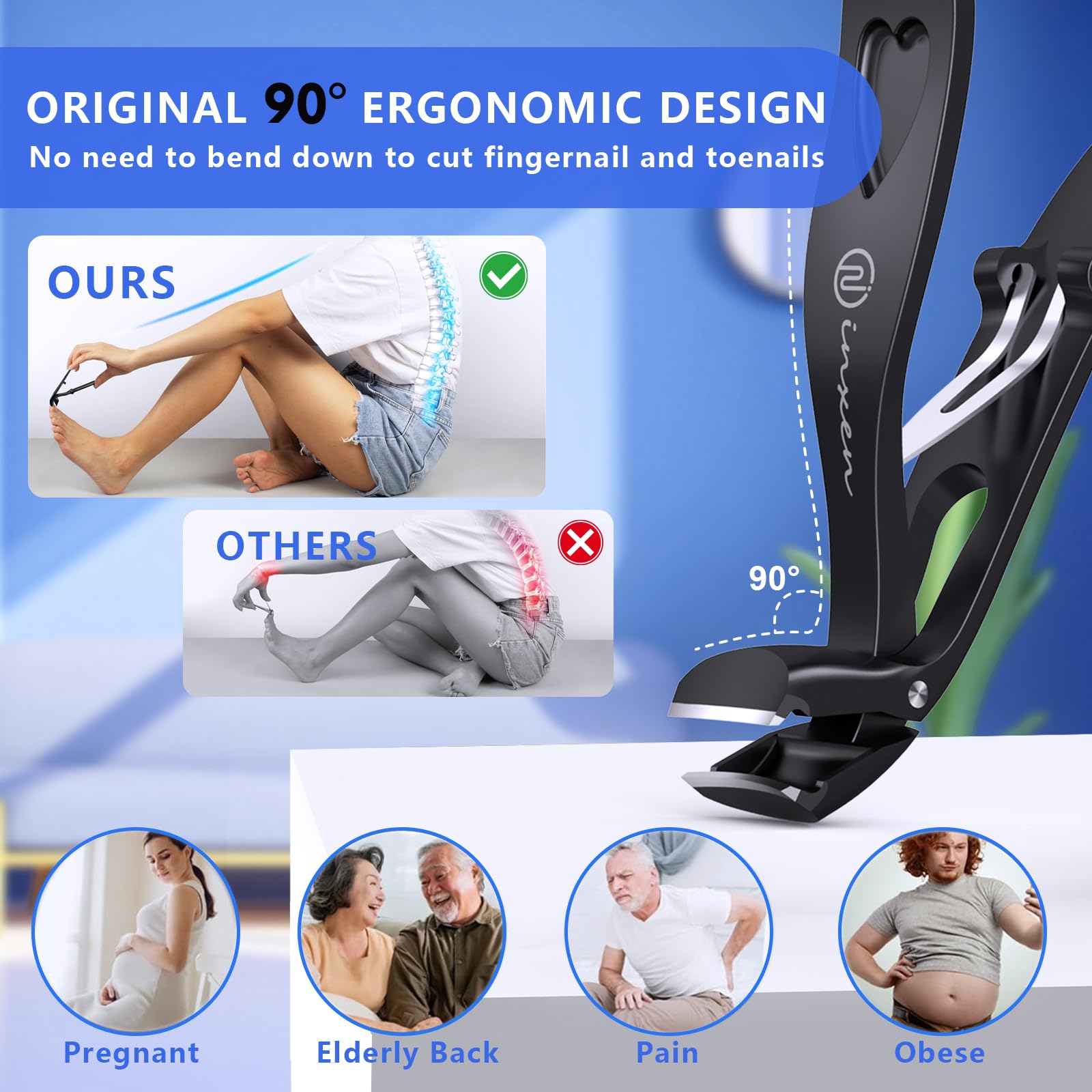 Ergonomic long handle heavy duty nail nipper
