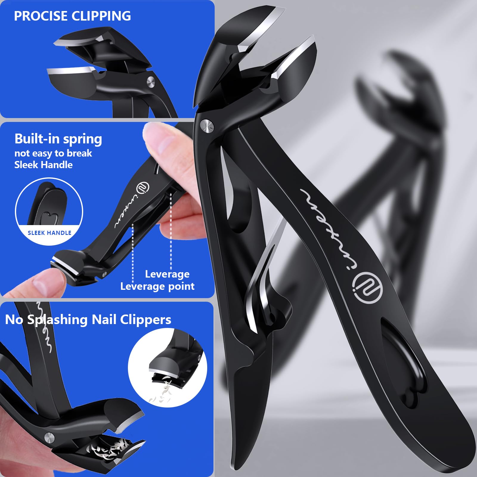 Stainless steel nail care kit for seniors and men