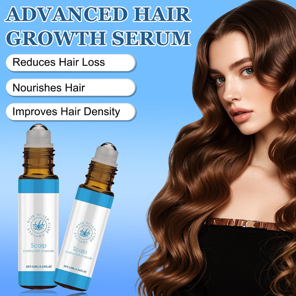 Mnevn advanced hair growth serum roll on lifestyle application view
