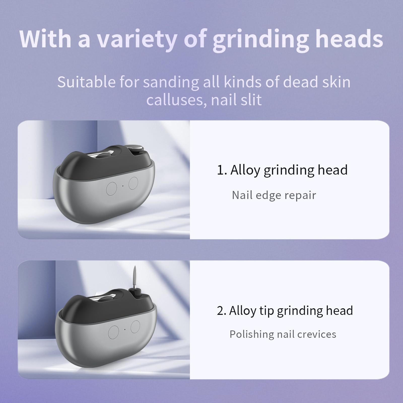 Side profile of Getphonery electric nail care tool