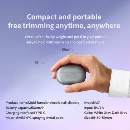 Compact electric nail trimmer for travel and home use