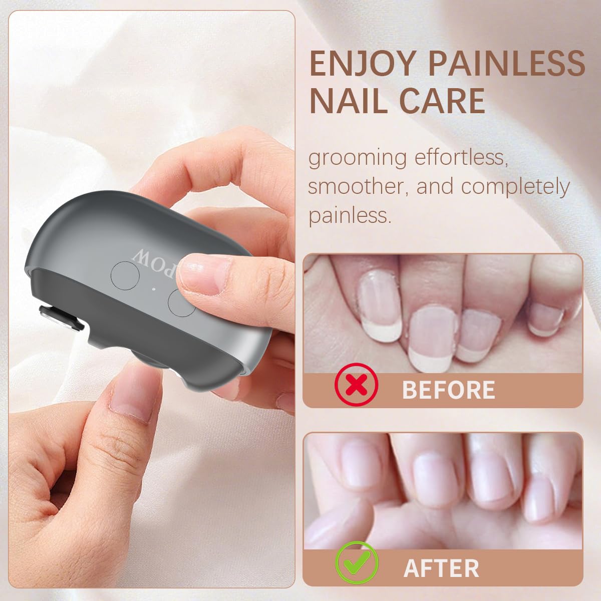 Spwkr automatic nail trimmer showing LED light feature
