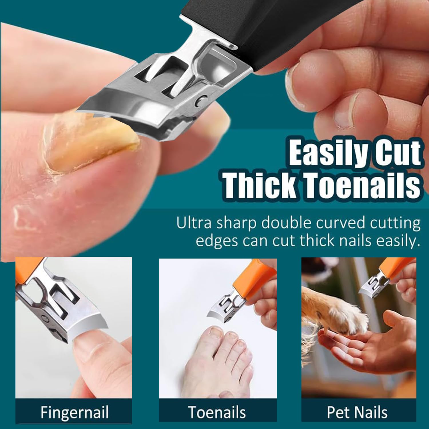 Side profile of generic wide jaw anti-splash nail trimmer