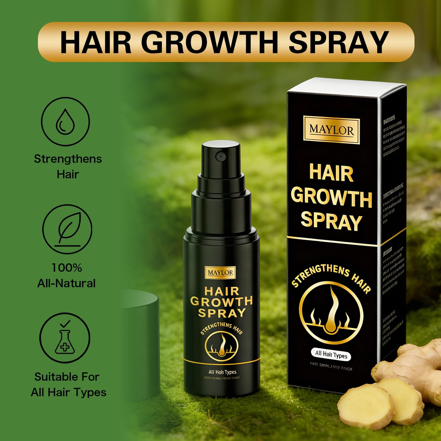 LexTex topical hair thickening spray being applied to the scalp for volume