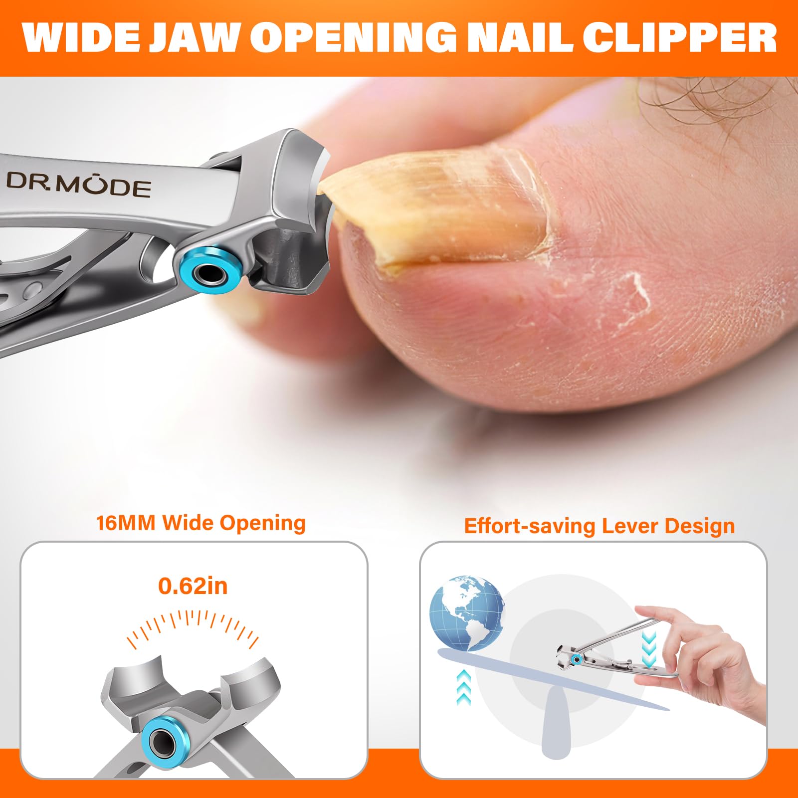 DRMODE stainless steel heavy duty nail nipper set for ingrown nails