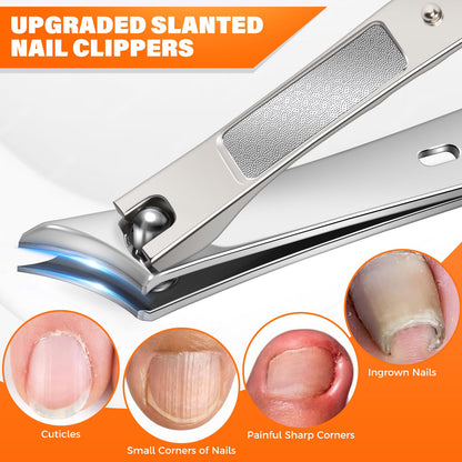 Ergonomic long handle design of DRMODE toenail clippers for easy grip
