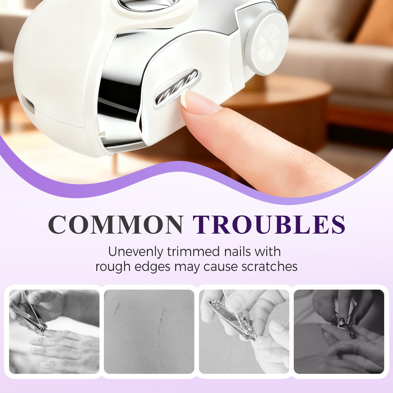 Yousheme automatic nail trimmer ergonomic grip design