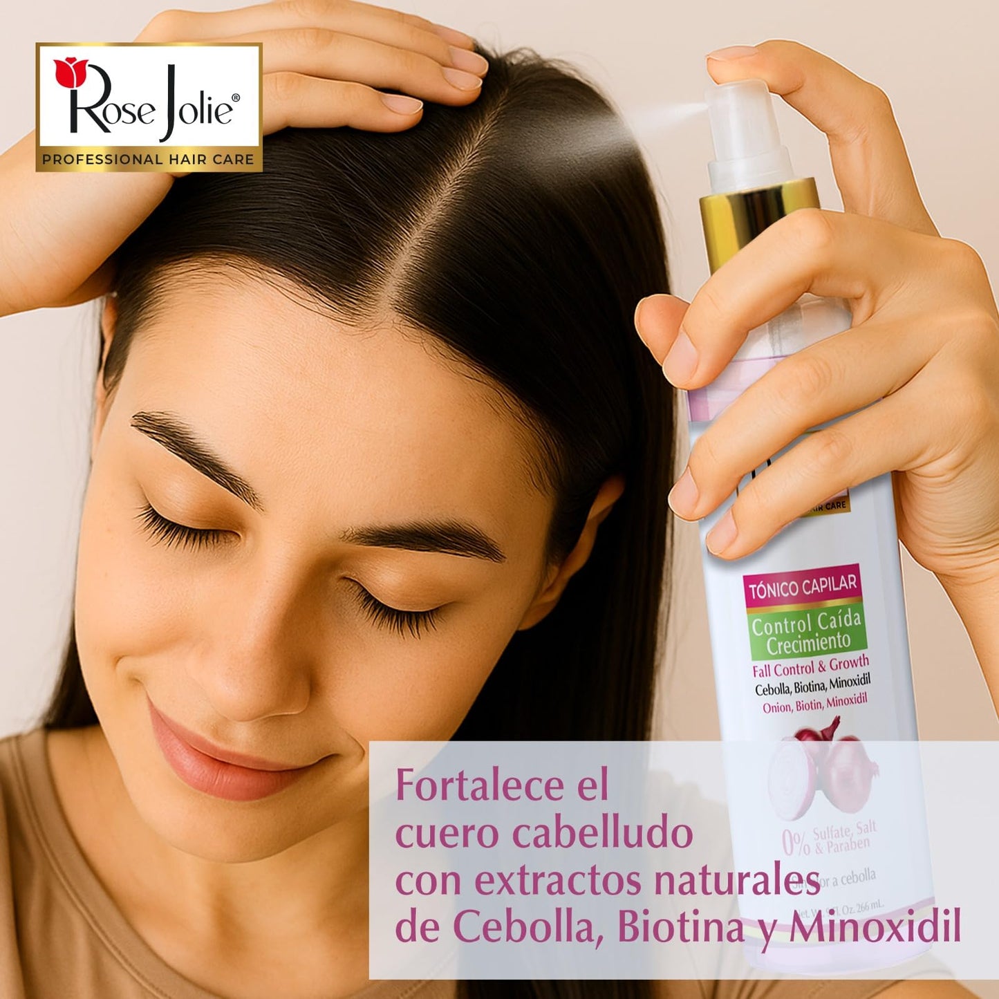 Rose Jolie non greasy onion extract and biotin root strengthening treatment