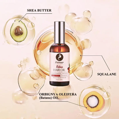 Hangover Hack natural hair oil bottle detailing the Dr Sebi approved intensive repair ingredients.