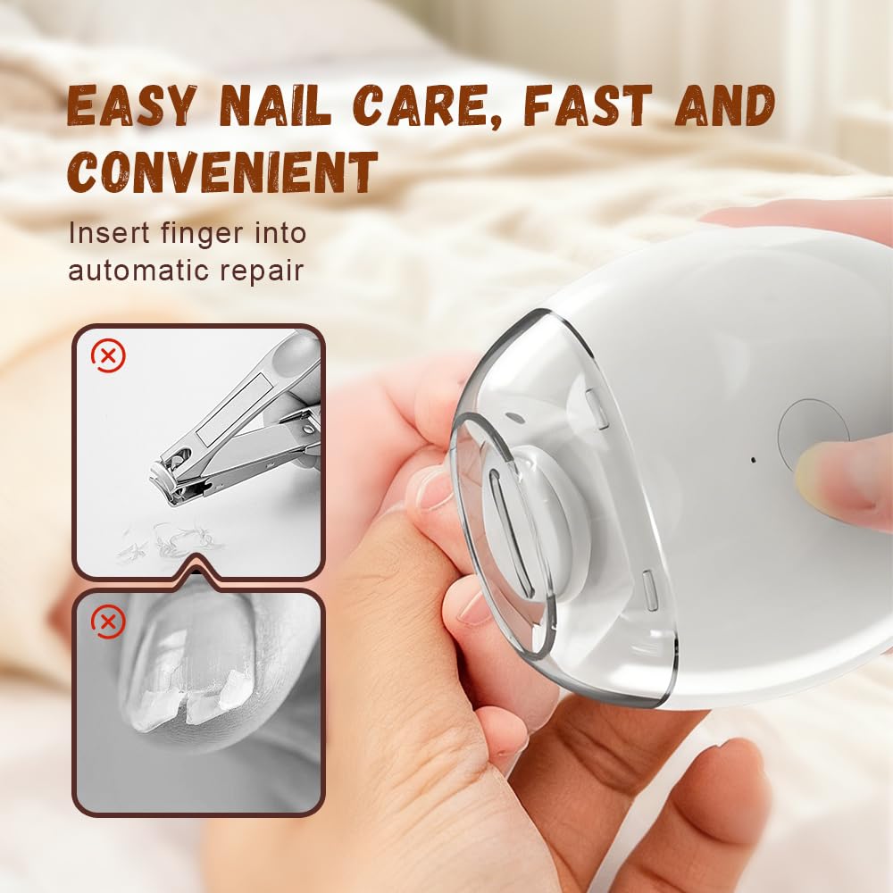 Automatic fingernail trimmer showing scrap storage