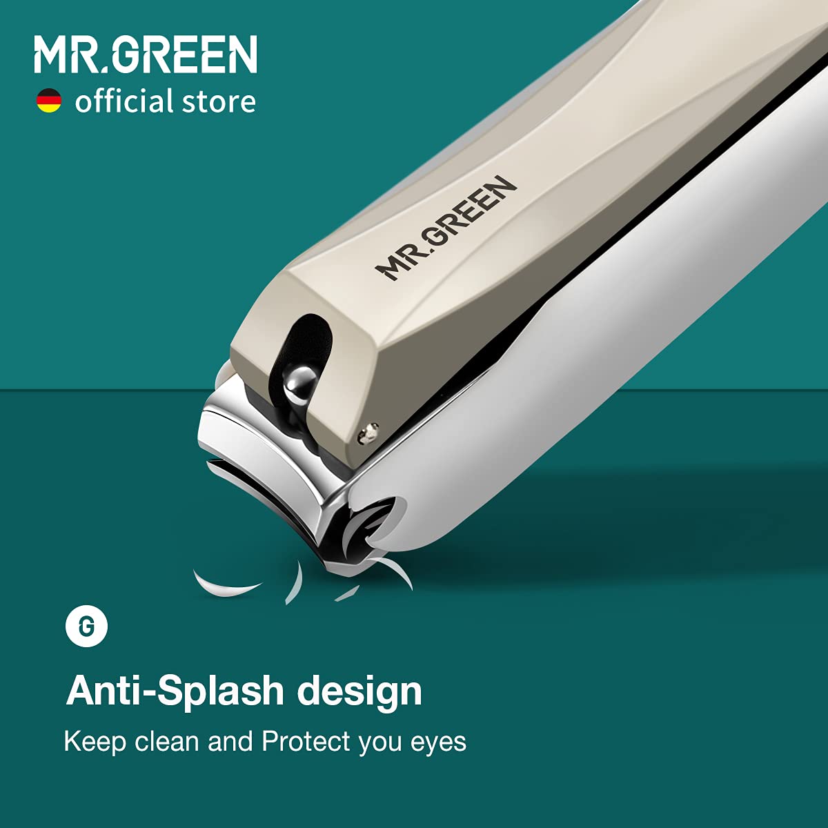 Close up of Mr. Green nail clipper blade mechanism
