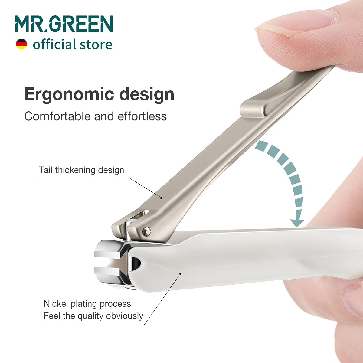 Top view of Mr. Green stainless steel manicure tool