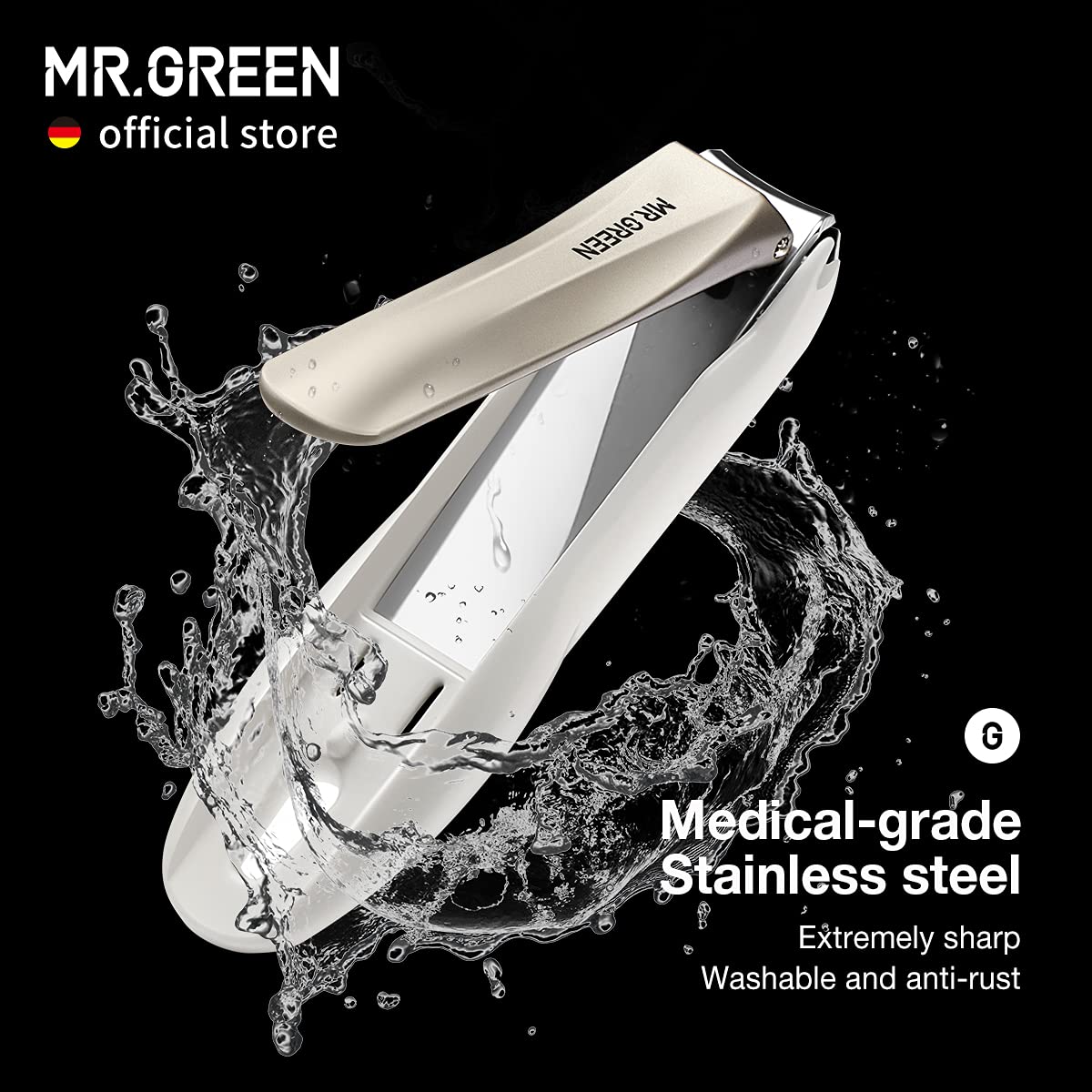 Integrated nail file detail on Mr. Green nail clipper