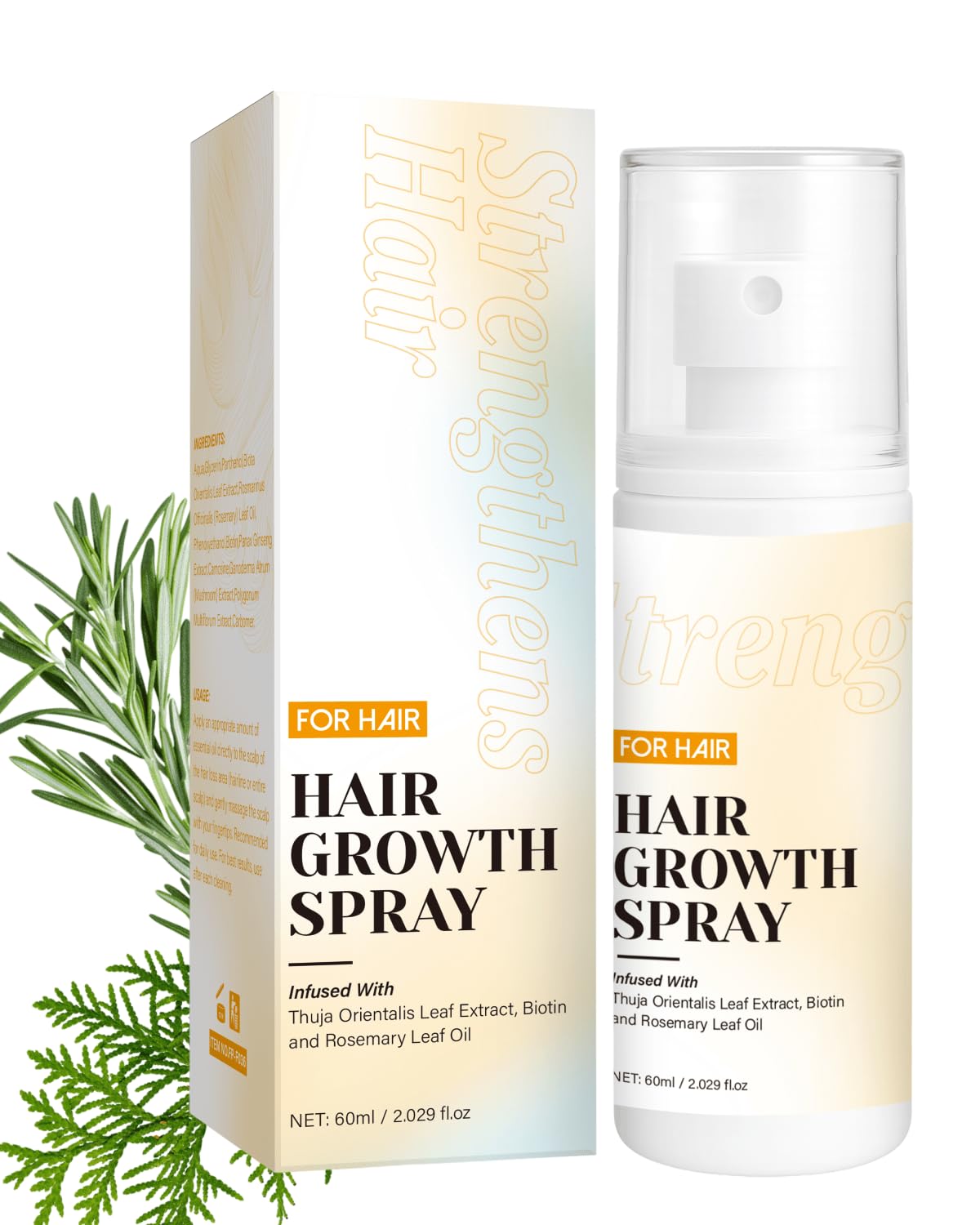 Full packaging box of the Gawysbm hair growth spray illustrating authentic imported retail presentation