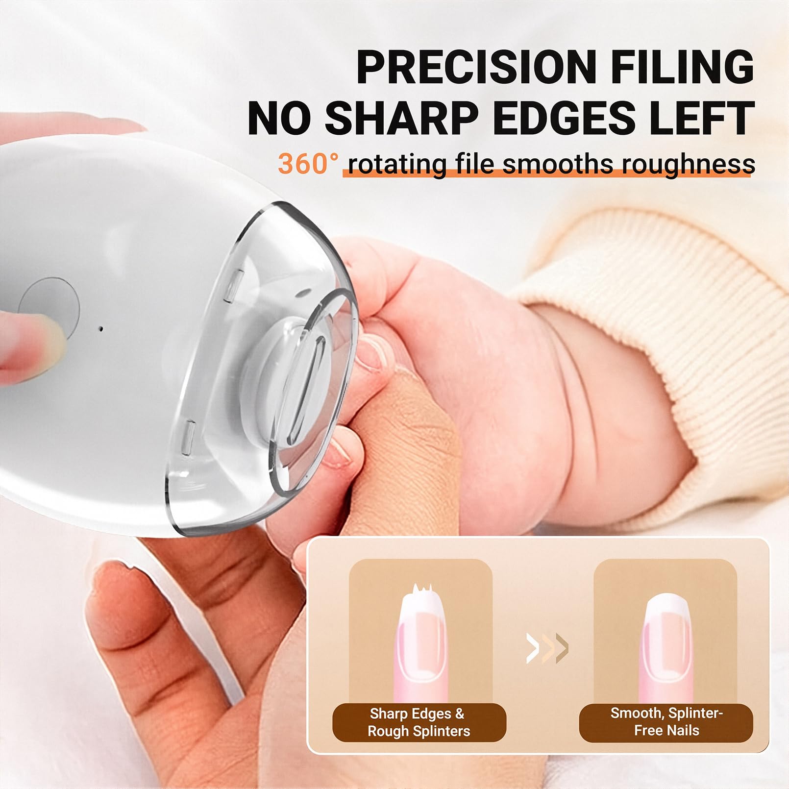 Side profile of rechargeable automatic nail clipper