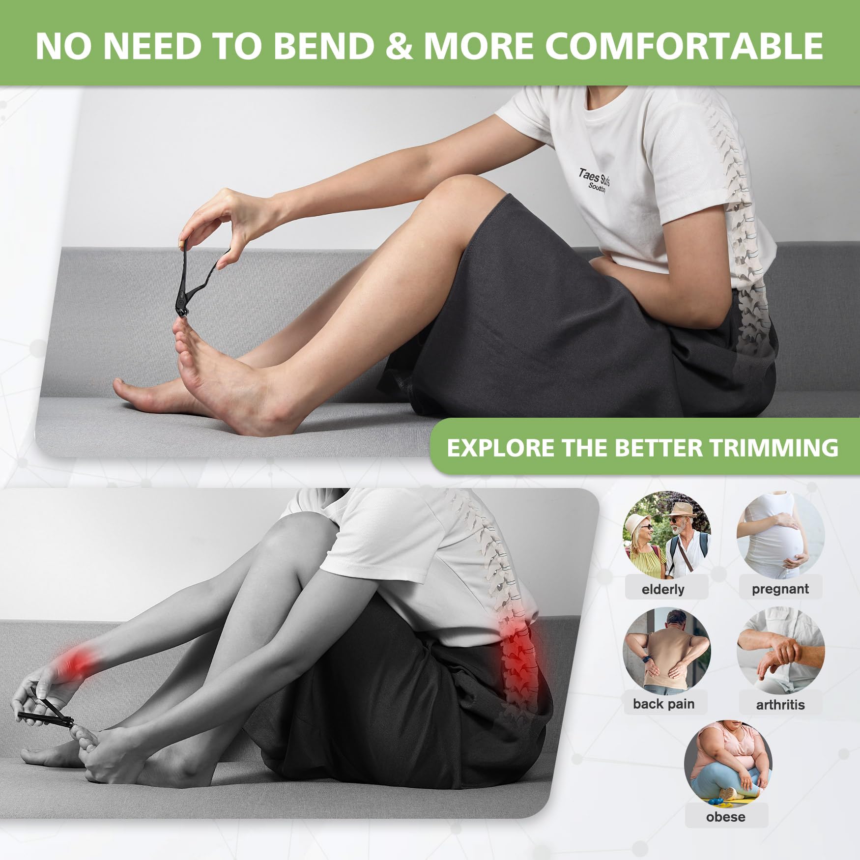 Baluca long handle toenail clipper for thick nails side profile